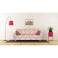 Adorn India Roselyn Digital Print 3+2 5 Seater Sofa Set (Beige)