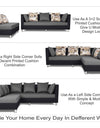 Adorn India Exclusive Two Tone Alica Modular Sofa Set (Light Grey & Black)