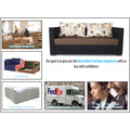 3 Seater Sofa Cum Bed Exclusive Two Tone Straight Line (Camel & Black), Wood, Foam