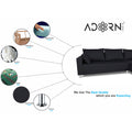 Straight line L Shape Sofa (Black)