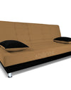 Adorn India Alyssum 3 Seater Sofa Cum bed (Camel & Black)