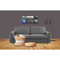 Adorn India Straight Line Three Seater Sofa (Grey)