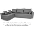 Straight Line 6 seater L Shape Sofa set (Left Side Handle)(Light Grey)
