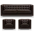 Adorn India Exclusive Cosmos Leatherette 3-1-1 Sofa Set (Brown)