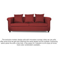 Adorn India Magnum 3 Seater Sofa (Maroon), Wood, Foam