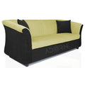 Adorn India Acura 3 Seater Sofa(Green & Black)