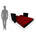 Almond 3 Seater Sofa Cumbed (Maroon & Black)
