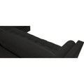 Adorn India Alexander L Shape 7 Seater Sofa Set with Ottoman Puffy RHS (Black) (3 Year Warranty)