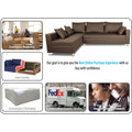 Straight Line L Shape 5 Seater Sofa Set Left Side Handle (Camel)