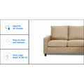 Adorn India Daffodil Three Seater Modular Sofa (Beige), Wood, Foam