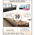 Adorn India Polar Black Metal Three Seater Sofa Cum Bed with Storage (6 x 5) (Brown)