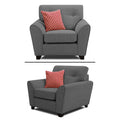 Adorn India Moris 5 Seater 3+1+1 Sofa Set (Grey) (3 Year Warranty)