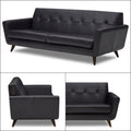 Adorn India Exclusive Alexus Leaterette 3+2 Sofa Set (Black)