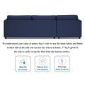 Adorn India Alexander L Shape 7 Seater Sofa Set with Ottoman Puffy LHS (Dark Blue) (3 Year Warranty)