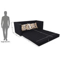 3 Seater Sofa Cum Bed Straight line (Black), Wood, Foam