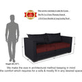 3 Seater Sofa Cum Bed Exclusive Two Tone Straight Line (Maroon & Black), Wood, Foam