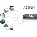 Adorn India Aliana L Shape Leatherette Fabric Sectional 6 Seater Sofa Set RHS (Light Grey and White) (3 Year Warranty)