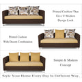 Adorn India 2 Tone Alita Compact 3-1-1 Sofa Set (Brown and Beige), Wood, Foam