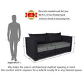 3 Seater Sofa Cum Bed Exclusive Two Tone Straight Line (Black & Grey)