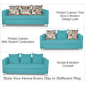 Adorn India Alita 3 Seater Compact Sofa (Aqua Blue)