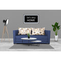 3 Seater Sofa Cum Bed Straight line (Blue), Wood, Foam
