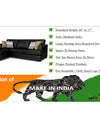 Adorn India Tiverton 6 Seater Corner Sofa Leatherette Left Hand Side (Black)