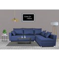 Straight line L Shape Sofa (Blue)