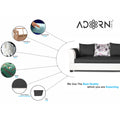 Adorn India Aliana L Shape Leatherette Fabric 6 Seater Sofa Set RHS (Dark Grey & White) (3 Year Warranty)