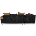 Adorn India Adillac 6 Seater Corner Sofa(Left Side Handle)(Camel & Black)