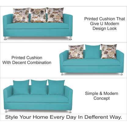 Adorn India Alita 3-1-1 Compact 5 Seater Sofa Set (Aqua Blue)