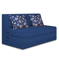 Adorn India Easy Highback Three Seater Sofa Cum Bed Floral 6' x 6' (Blue) (1 Year Warranty)