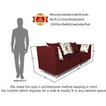 Adorn India Alica 3 Seater Sofa (Maroon), Wood, Foam
