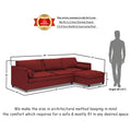 Adorn India Alexander L Shape 7 Seater Sofa Set with Ottoman Puffy RHS (Maroon) (3 Year Warranty)