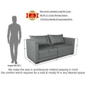 3 Seater Sofa Cum Bed Straight line (Light Grey), Wood, Foam