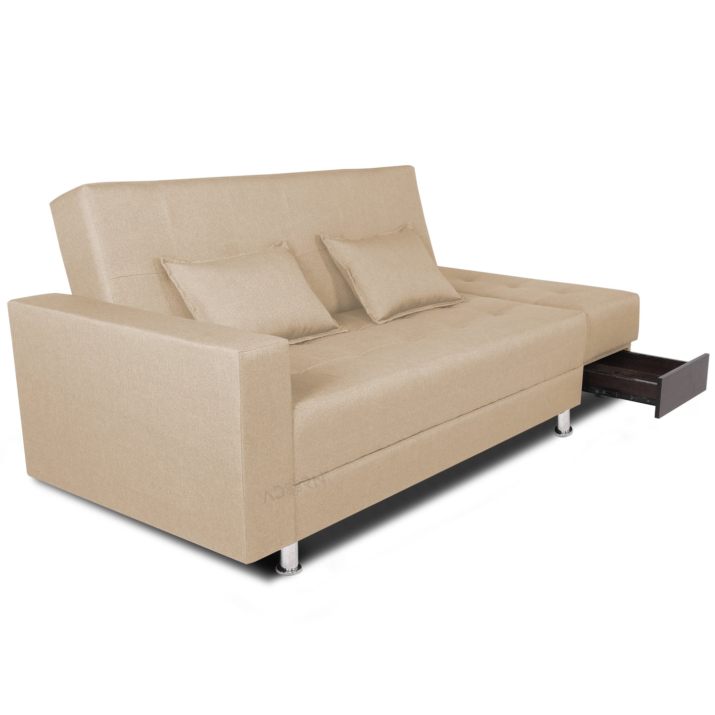 Adorn India Flora Sofa Cum bed (Beige)