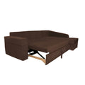 Adorn India Comfort Line L Shape 6 Seater Corner Sofa Cum Bed RHS (Brown)