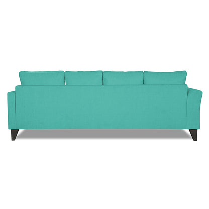 Adorn India Maddox Tufted L Shape 5 Seater Sofa Set (Right Hand Side) (Aqua Blue)