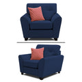 Adorn India Moris 3+2+1 6 Seater Sofa Set (Blue) (3 Year Warranty)