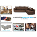 Straight line L Sal Shape Sectional Sofa (Brown)