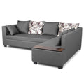 Adorn India Mclain L Shape 6 Seater Sofa (Light Grey)