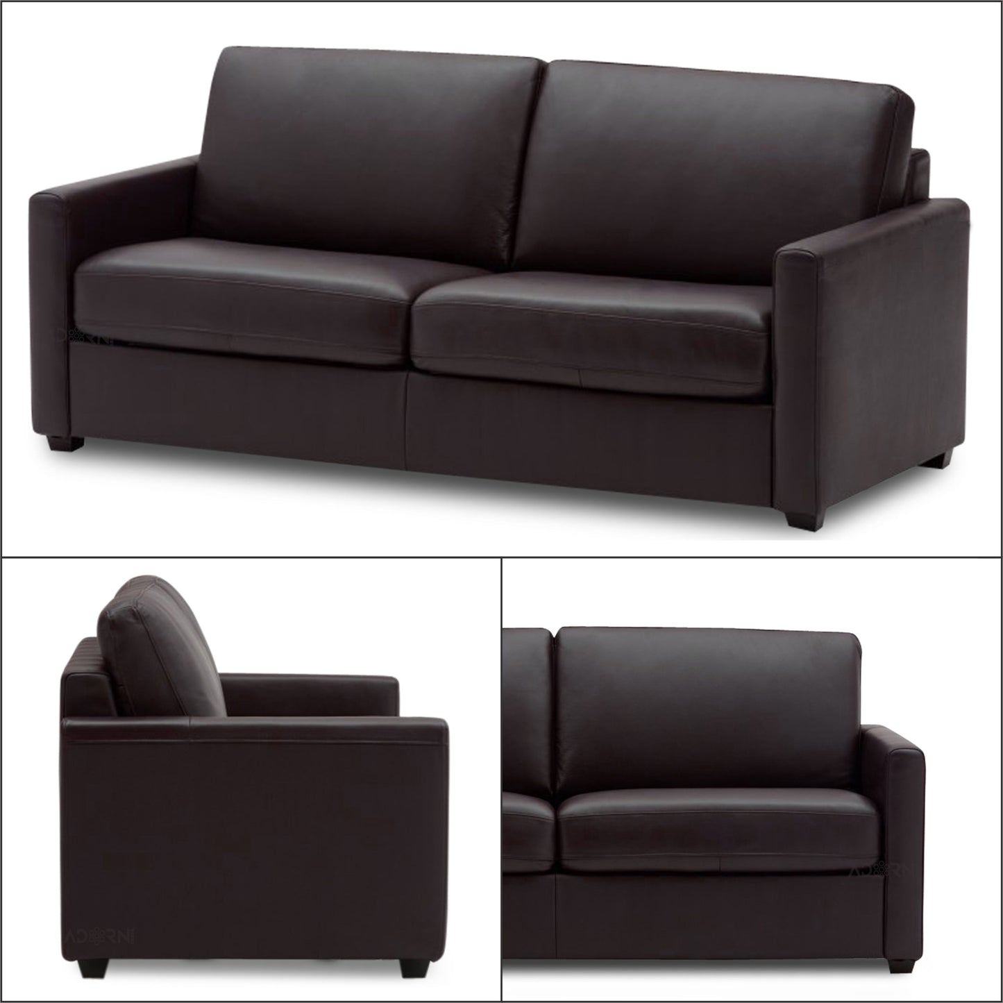 Adorn India Exclusive Flavio Leaterette 3+2 Sofa Set (Brown)
