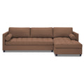 Adorn India Alexander L Shape 7 Seater Sofa Set with Ottoman Puffy RHS (Camel) (3 Year Warranty)