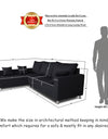 Adorn India Straight Line 6 seater L Shape Sofa set (Left Side Handle)(Black)
