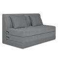 Adorn India Easy Highback 3 Seater Sofa Cum Bed Decent 6' x 6' (Grey) (1 Year Warranty)