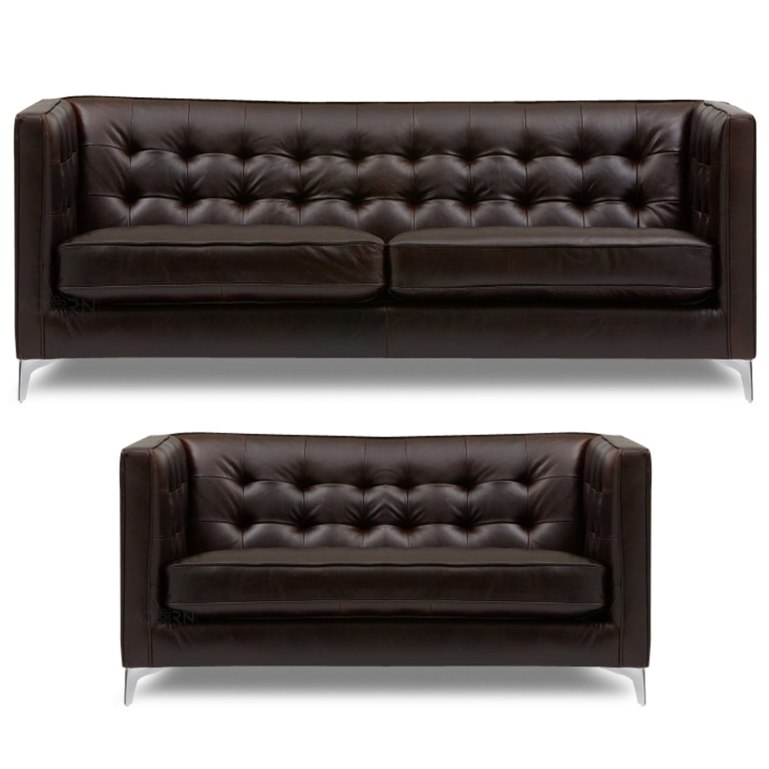 Adorn India Exclusive Cosmos Leatherette 3+2 Sofa Set (Brown)