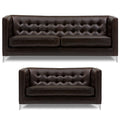 Adorn India Exclusive Cosmos Leatherette 3+2 Sofa Set (Brown)