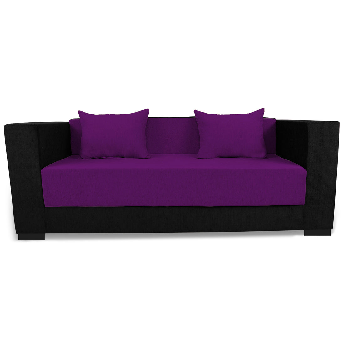 Almond 3 Seater Sofa cumbed(Dark Purple & Black)