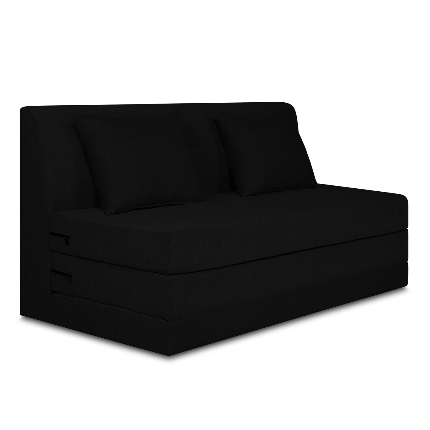 Adorn India Easy Highback Three Seater Sofa Cum Bed Decent 5' x 6' (Black)