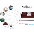 Adorn India Aliana L Shape Leatherette Fabric 6 Seater Sofa Set RHS (Maroon & White) (3 Year Warranty)