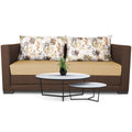 3 Seater Sofa Cum Bed Exclusive Two Tone Straight Line (Brown & Beige)